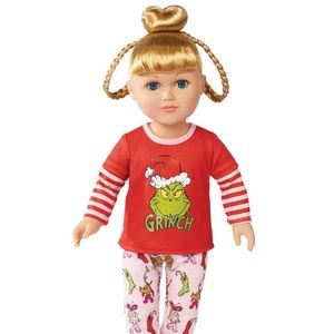 NIB My Life As Poseable Grinch Sleepover 18 inch Doll, Blonde Hair, Blue Eyes